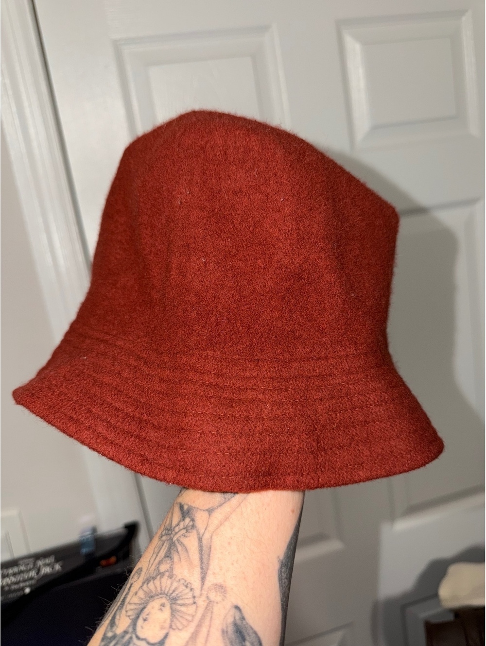 Vintage Wool Rustic Orange Bucket Hat